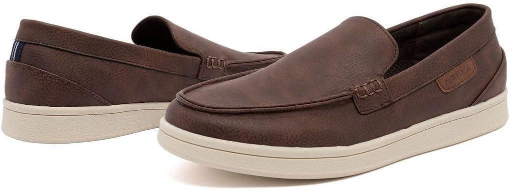 imageNautica Mens SlipOn Loafers Casual Moc Toe Sneakers Boat Shoes Slipper for Men Lightweight amp Comfortable DerwinChocolate
