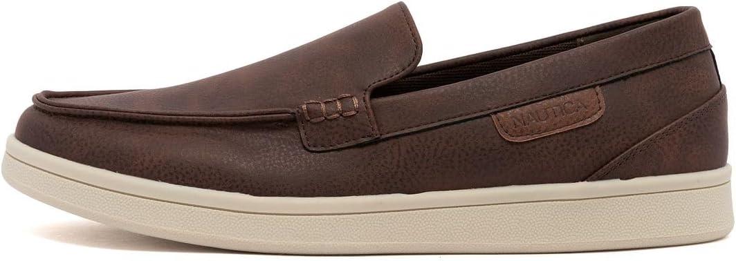 imageNautica Mens SlipOn Loafers Casual Moc Toe Sneakers Boat Shoes Slipper for Men Lightweight amp Comfortable DerwinChocolate