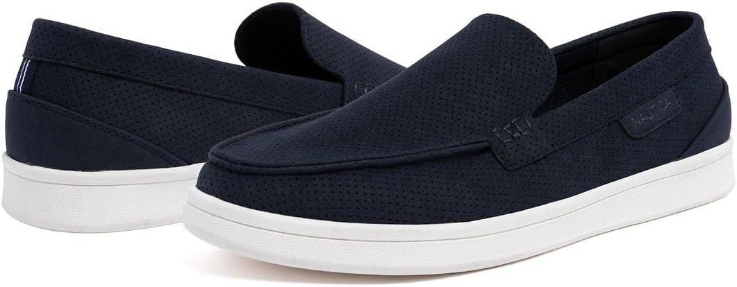 imageNautica Mens SlipOn Loafers Casual Moc Toe Sneakers Boat Shoes Slipper for Men Lightweight amp Comfortable DerwinNavy Perforated