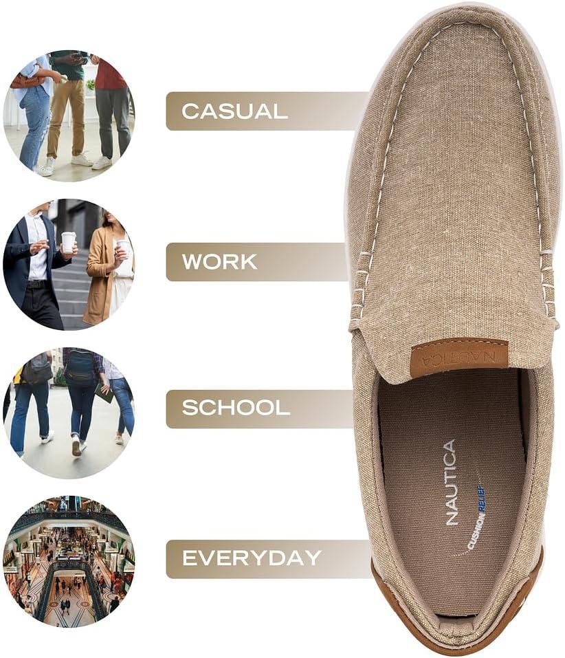 imageNautica Mens SlipOn Loafers Casual Moc Toe Sneakers Boat Shoes Slipper for Men Lightweight amp Comfortable DerwinSand