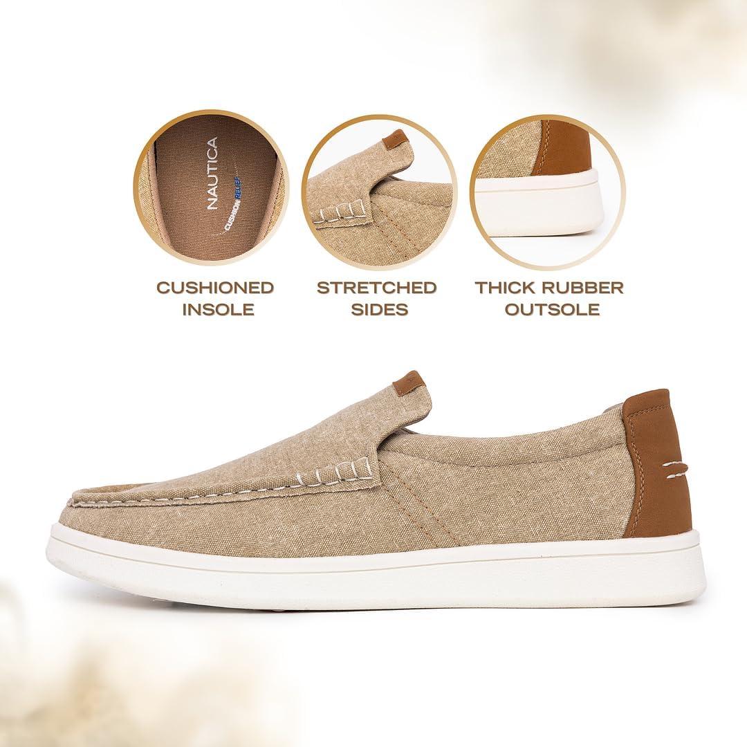 imageNautica Mens SlipOn Loafers Casual Moc Toe Sneakers Boat Shoes Slipper for Men Lightweight amp Comfortable DerwinSand
