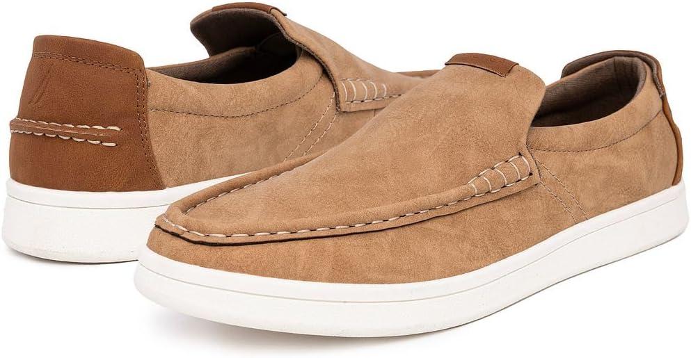 imageNautica Mens SlipOn Loafers Casual Moc Toe Sneakers Boat Shoes Slipper for Men Lightweight amp Comfortable DerwinTan Smooth