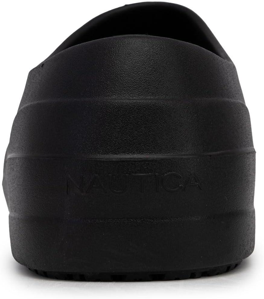 imageNautica Women Men Work Clogs Slides Slip Resistant Quick Drying Kitchen Shoes Cushioned Sandals with Arch SupportBlack