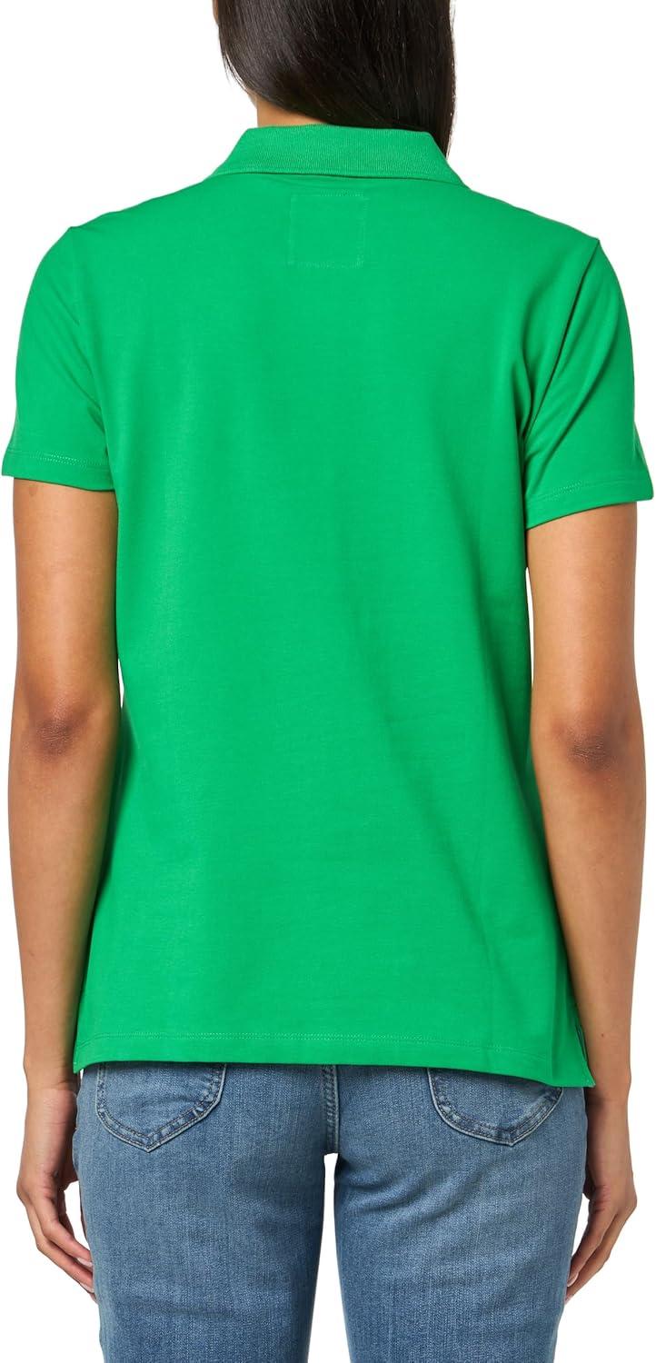 imageNautica Womens 5Button Short Sleeve Breathable 100 Cotton Polo ShirtFern