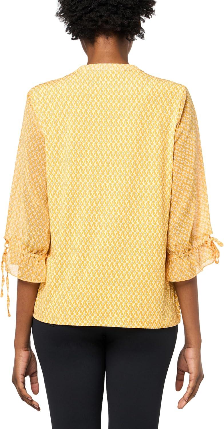 imageNautica Womens 5Button Short Sleeve Breathable 100 Cotton Polo ShirtGolden Glow Multi