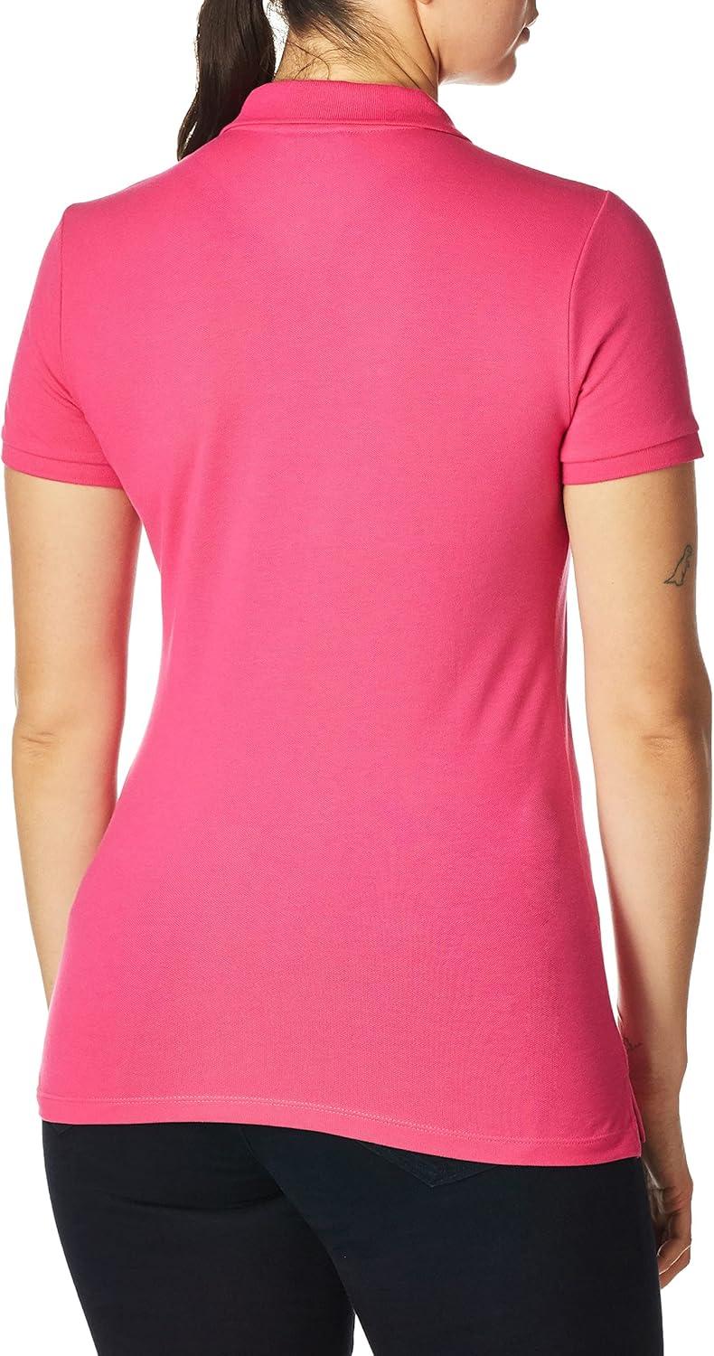 imageNautica Womens 5Button Short Sleeve Breathable 100 Cotton Polo ShirtLeis Pink