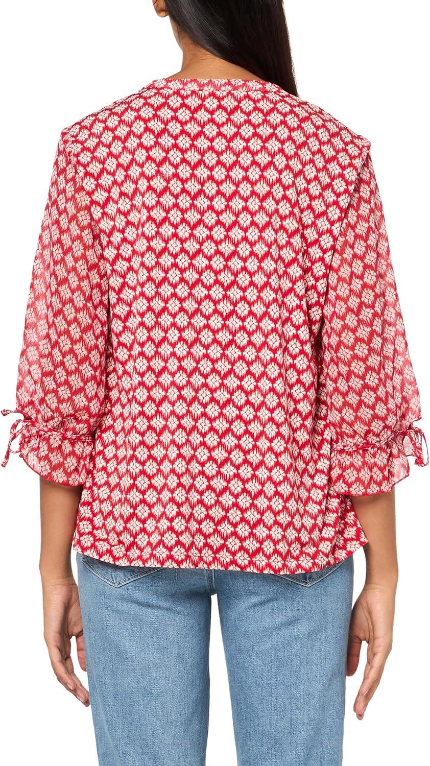 imageNautica Womens 5Button Short Sleeve Breathable 100 Cotton Polo ShirtSamba Multi