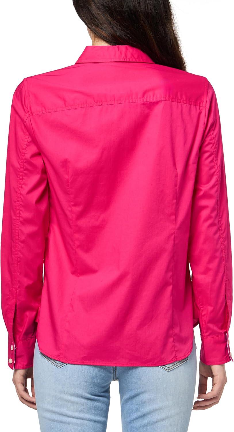 imageNautica Womens Button Front Long Sleeve Roll Tab ShirtAster Pink