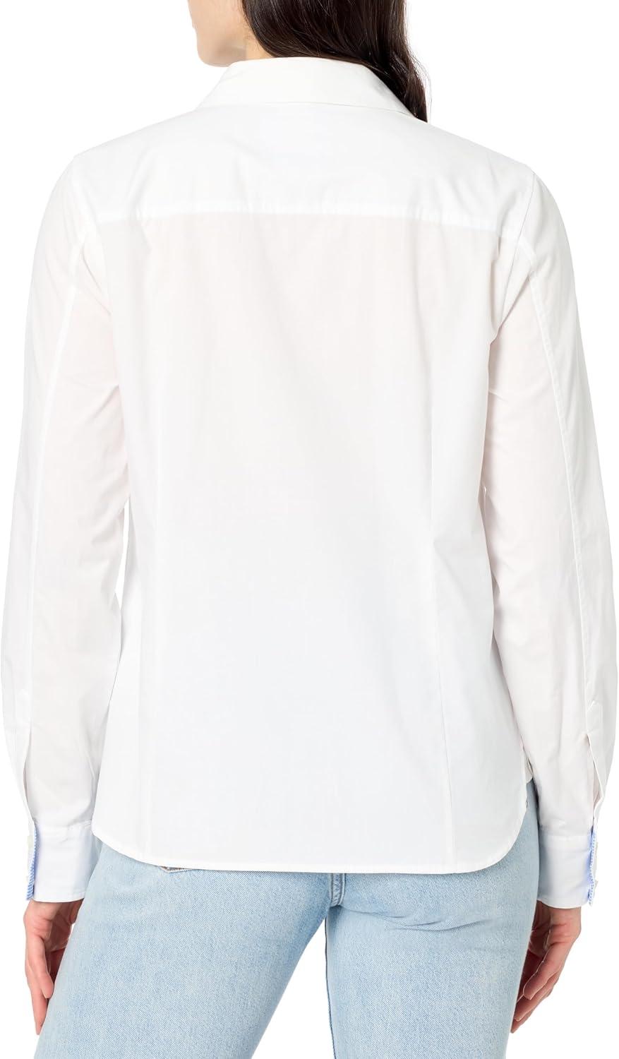 imageNautica Womens Button Front Long Sleeve Roll Tab ShirtBright White