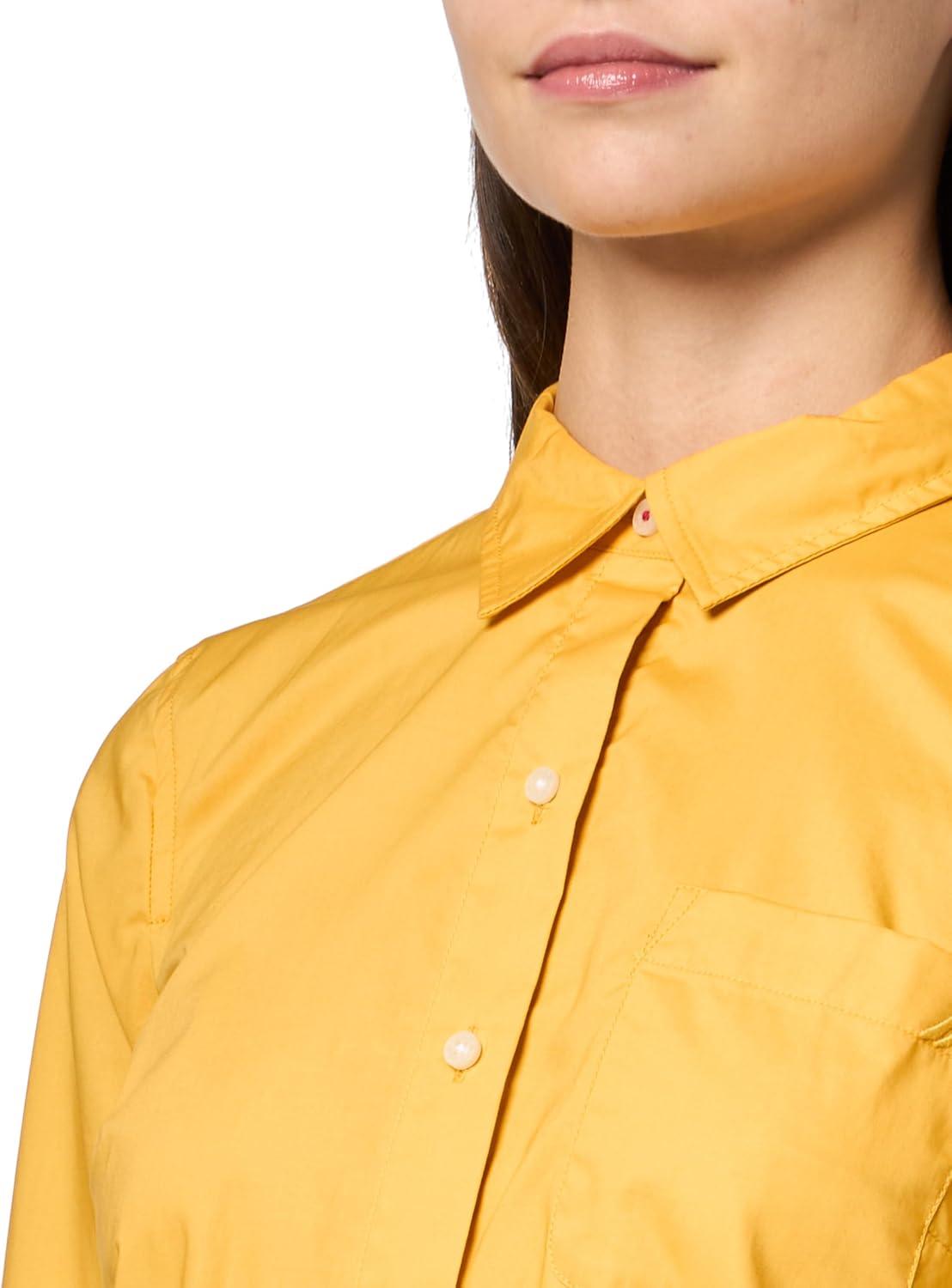 imageNautica Womens Button Front Long Sleeve Roll Tab ShirtDeep Maize