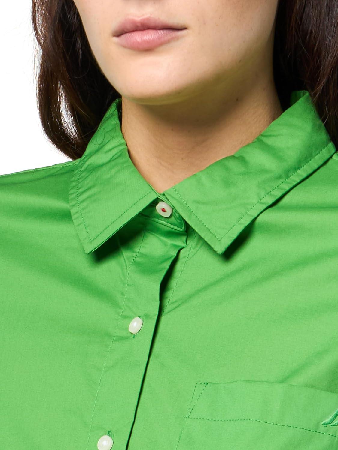 imageNautica Womens Button Front Long Sleeve Roll Tab ShirtNew Leaf