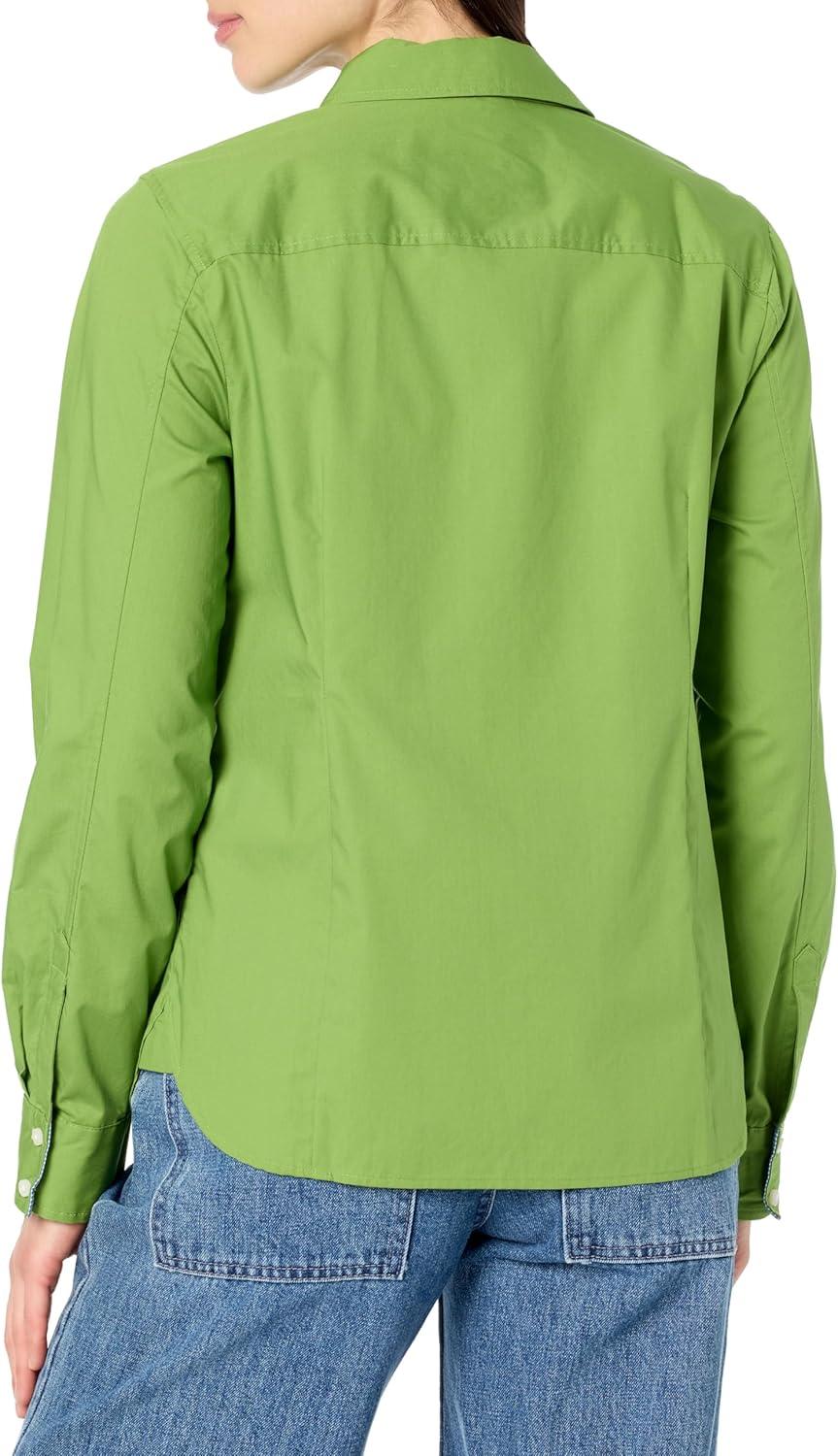 imageNautica Womens Button Front Long Sleeve Roll Tab ShirtSalted Lime