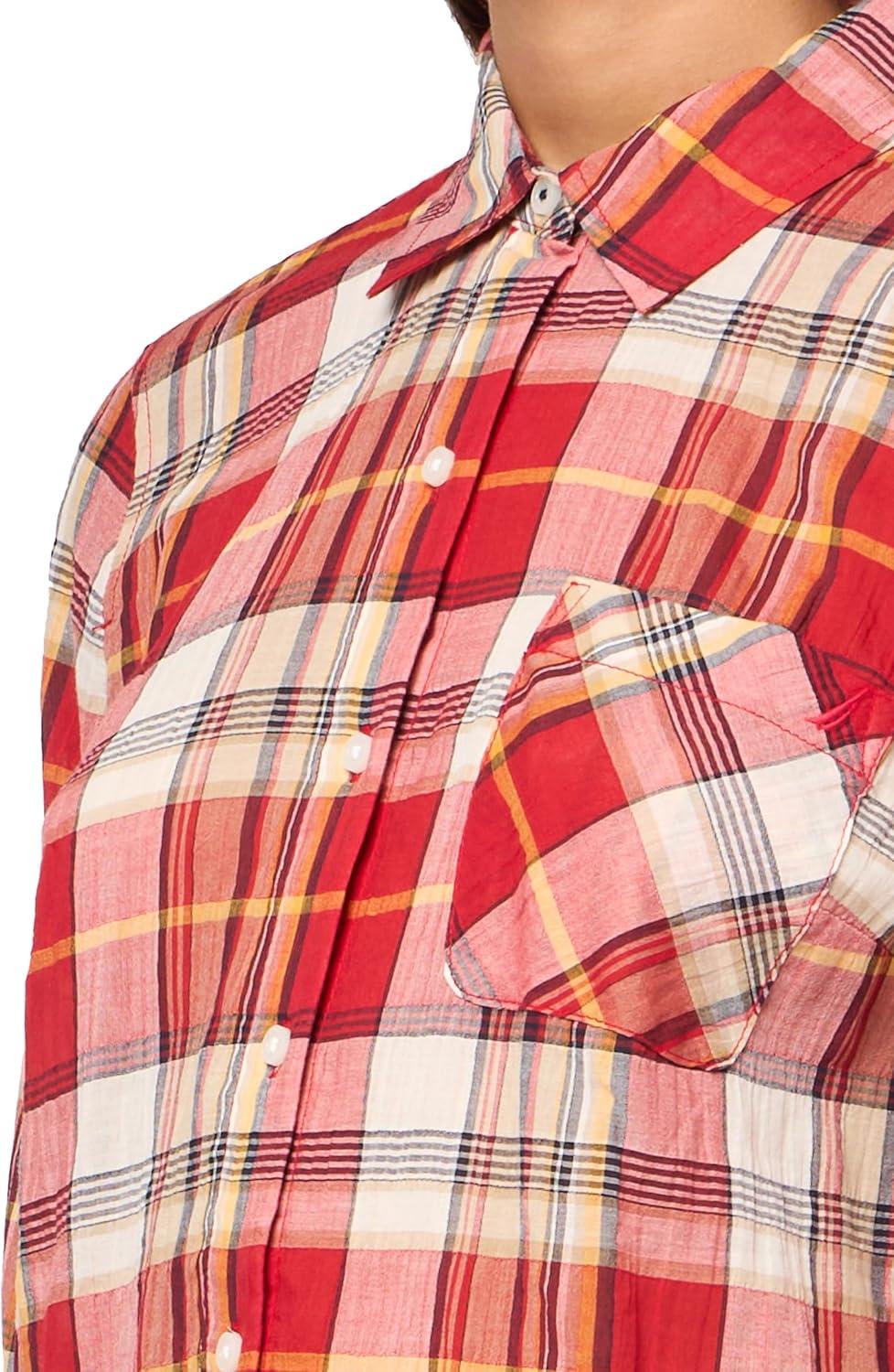 imageNautica Womens Button Front Long Sleeve Roll Tab ShirtSamba Multi