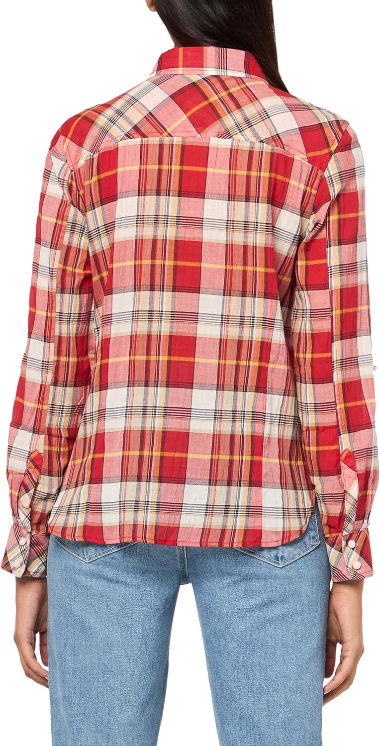 imageNautica Womens Button Front Long Sleeve Roll Tab ShirtSamba Multi