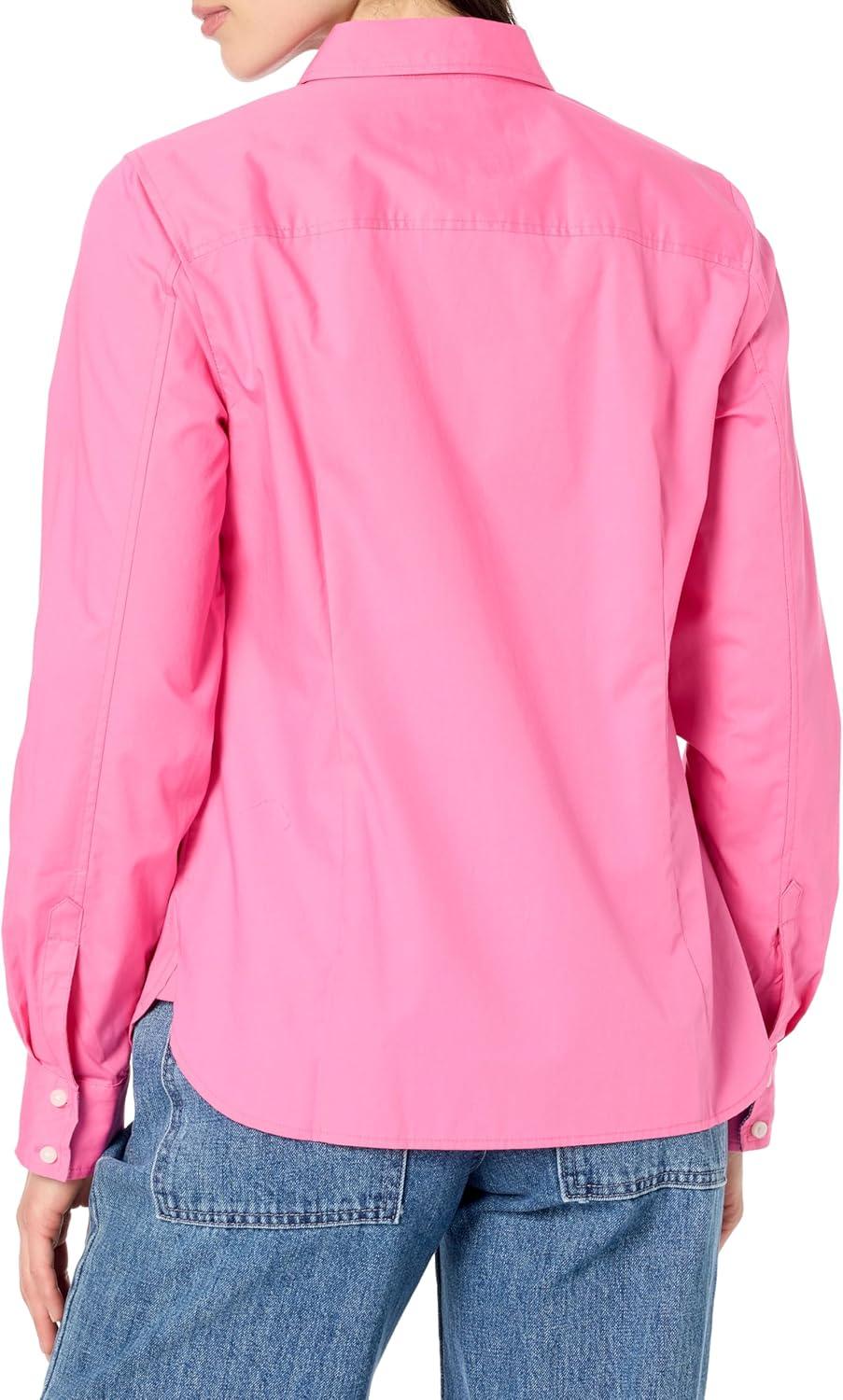 imageNautica Womens Button Front Long Sleeve Roll Tab ShirtSangria Sunset
