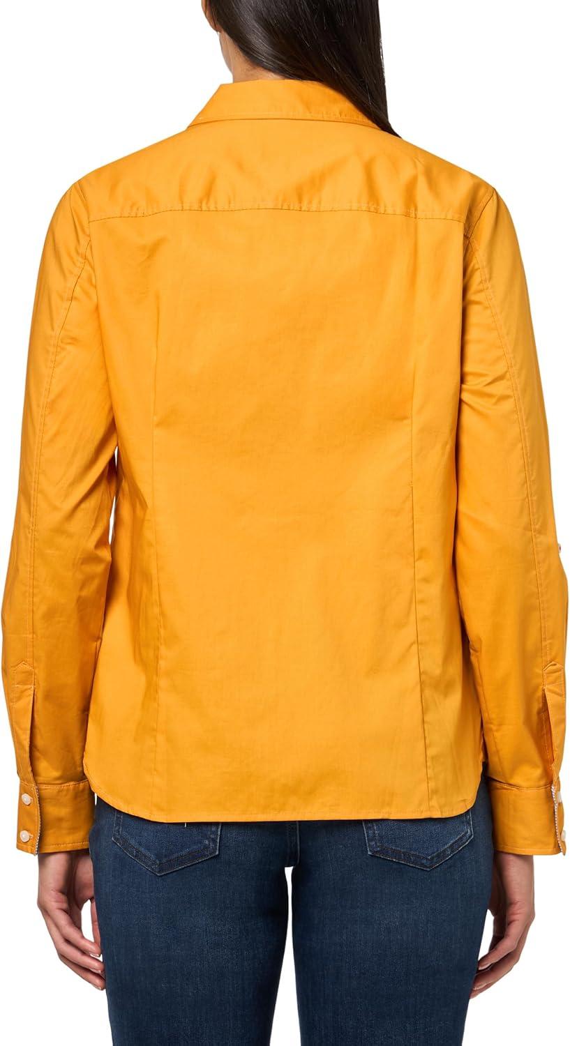 imageNautica Womens Button Front Long Sleeve Roll Tab ShirtSunflower