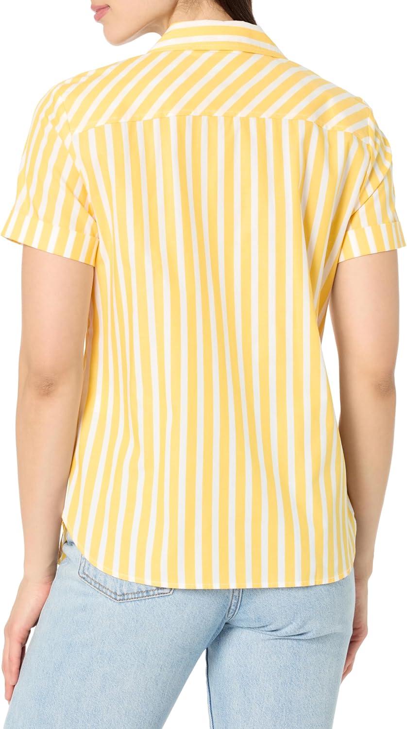 imageNautica Womens Button Front Short Sleeve Camp ShirtDaffodil Multi