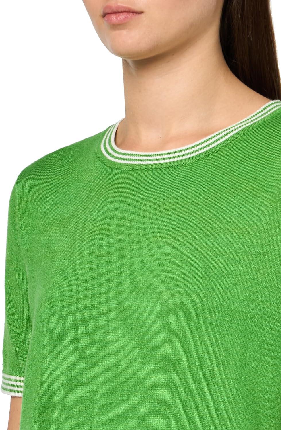 imageNautica Womens Crew Neck Solid Short Sleeve SweaterNew Leaf Ivory