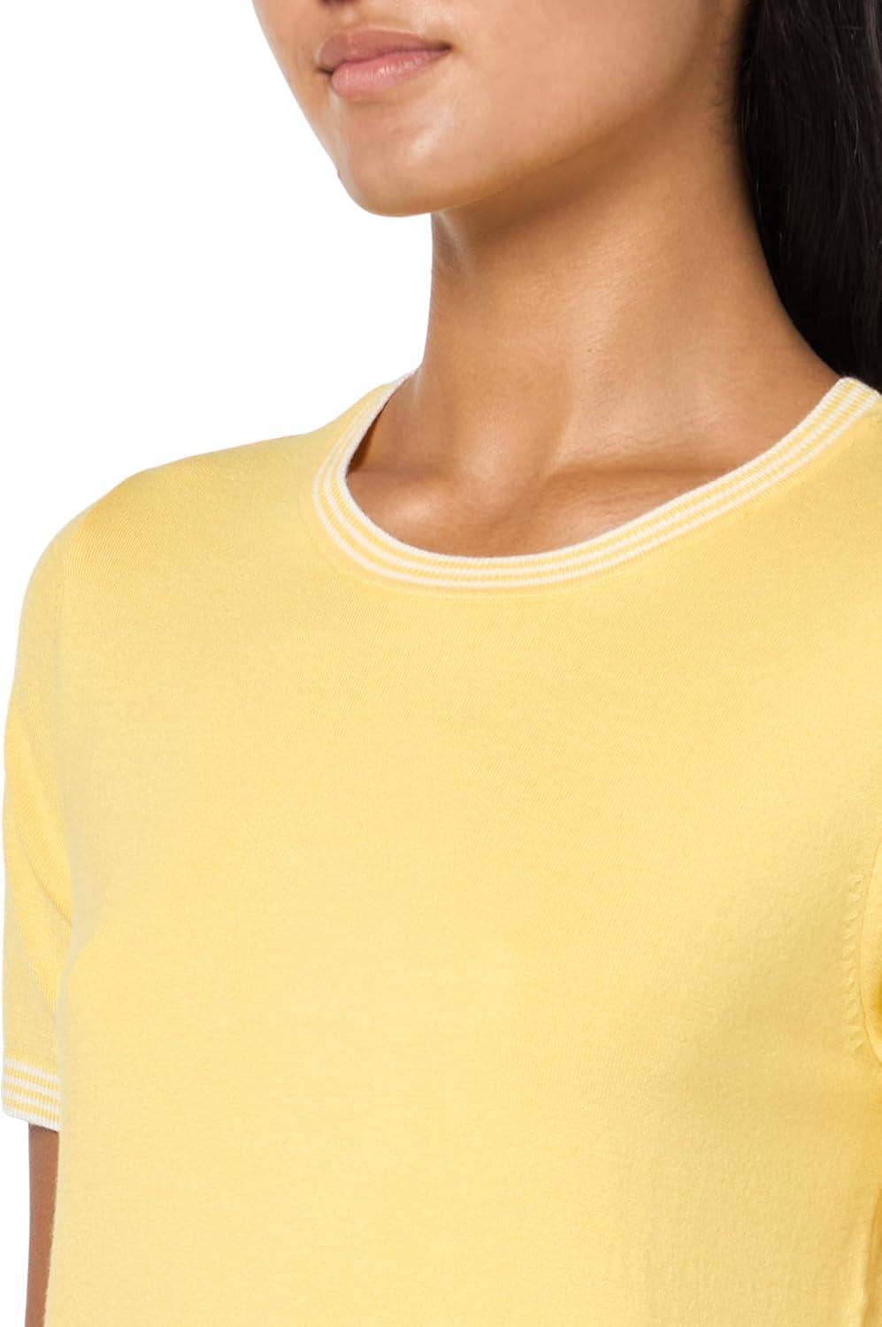 imageNautica Womens Crew Neck Solid Short Sleeve SweaterSnapdragon Combo