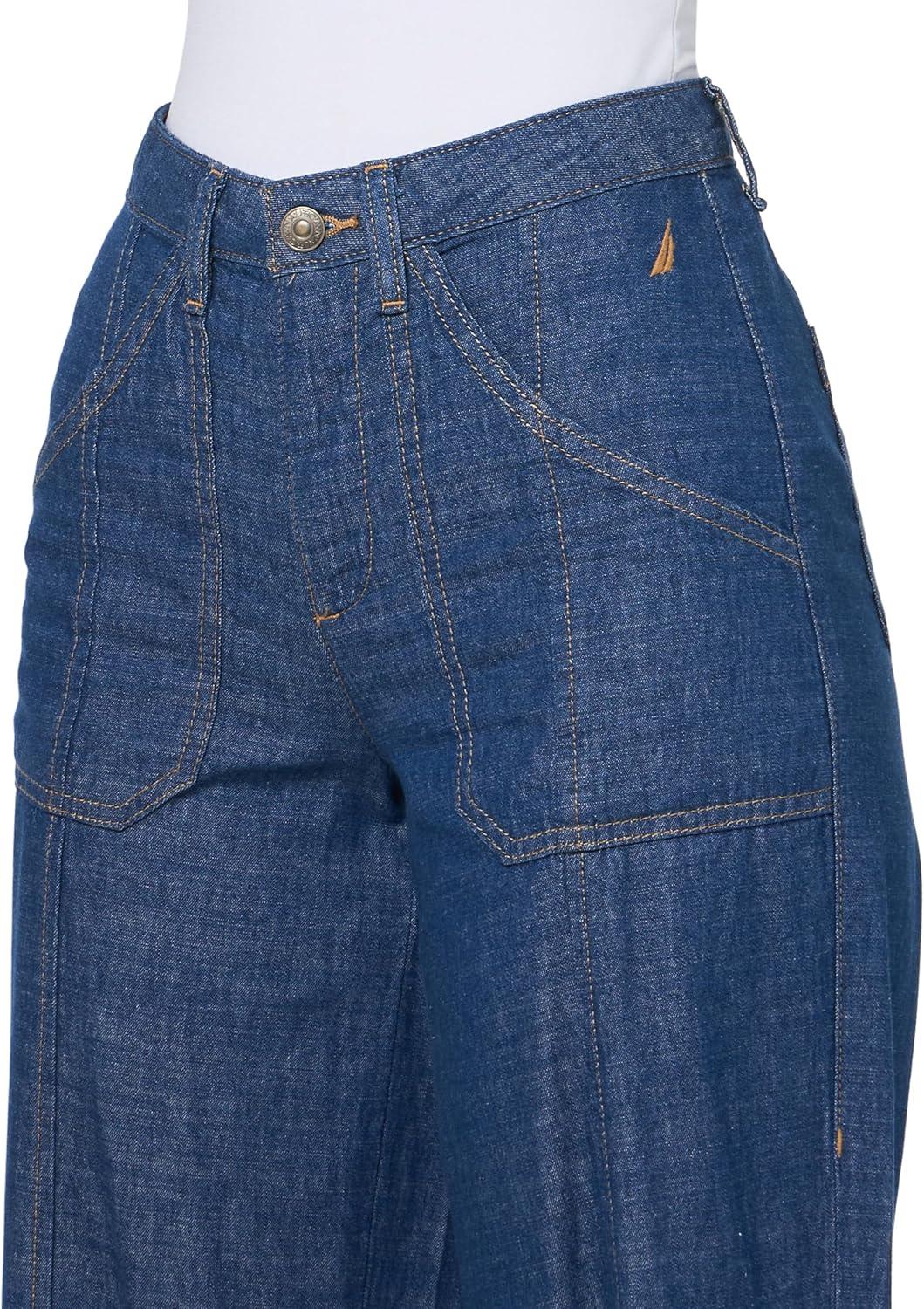 imageNautica Womens Jean Denim Wide Leg JeanIndigo Wash