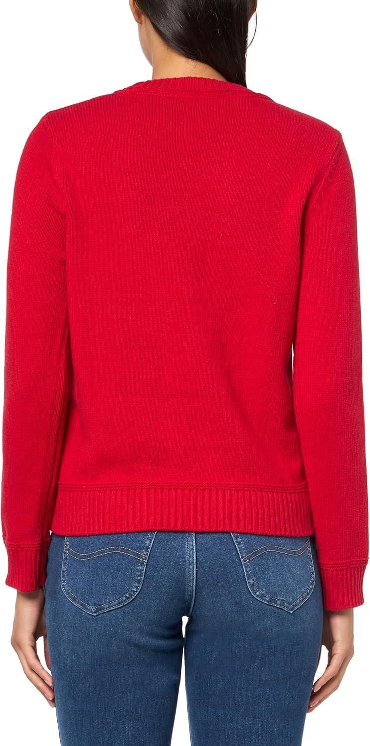 imageNautica Womens Long Sleeve Anchor Crewneck SweaterHaute Red
