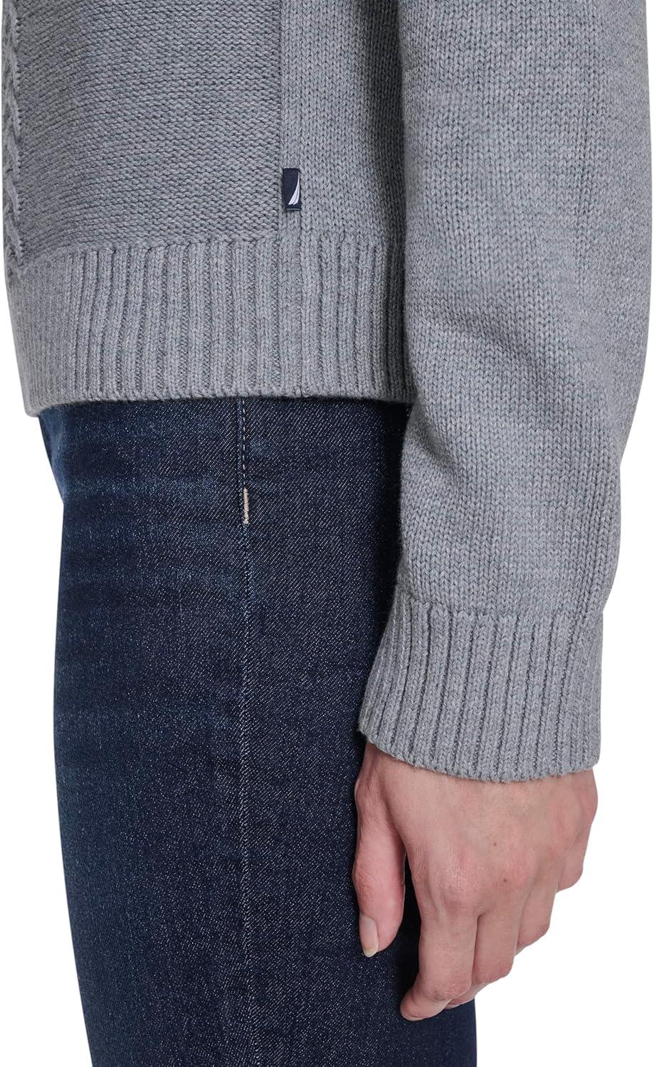 imageNautica Womens Long Sleeve Cable Crewneck SweaterMist Heather
