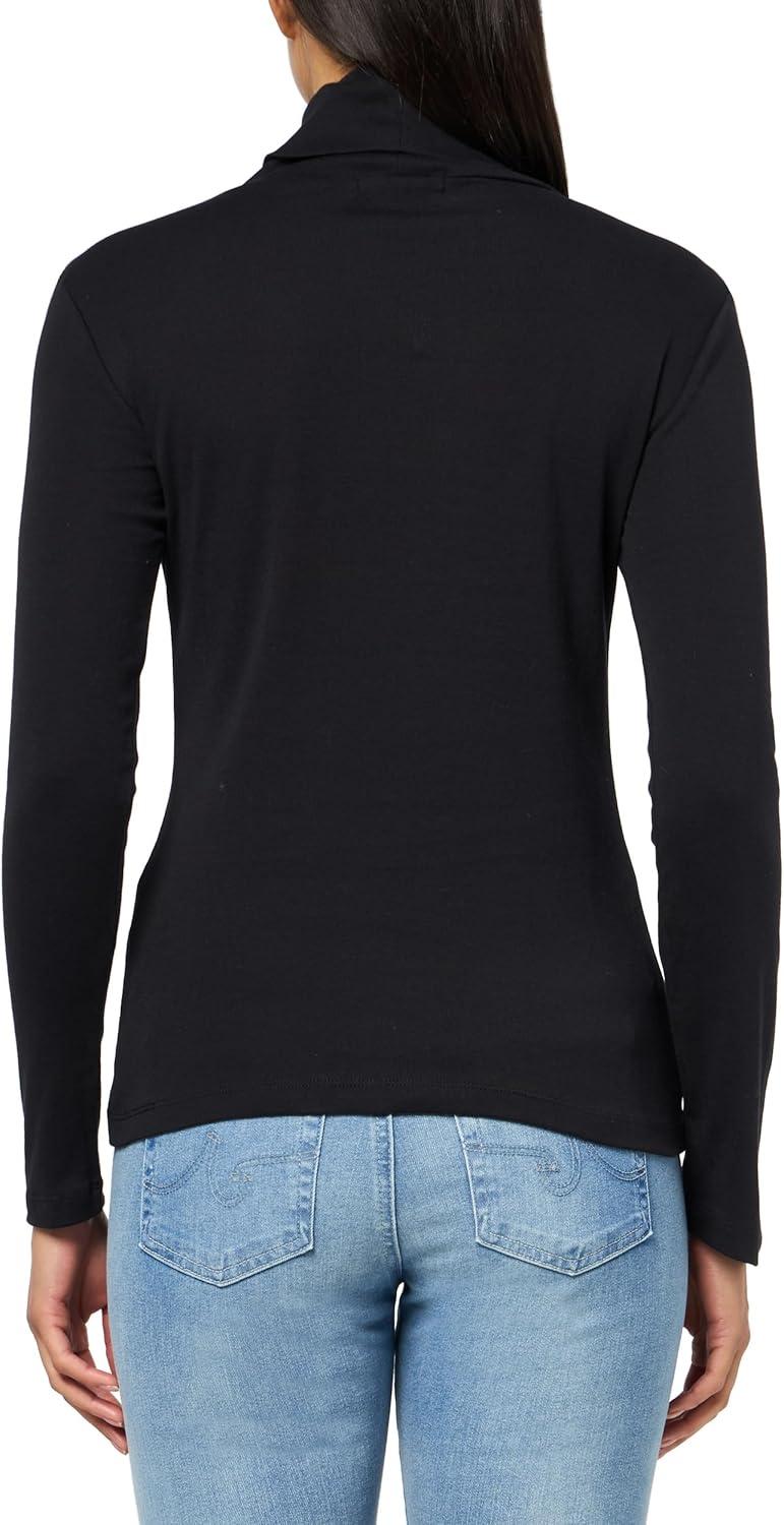 imageNautica Womens Long Sleeve Solid Turtleneck ShirtBlack
