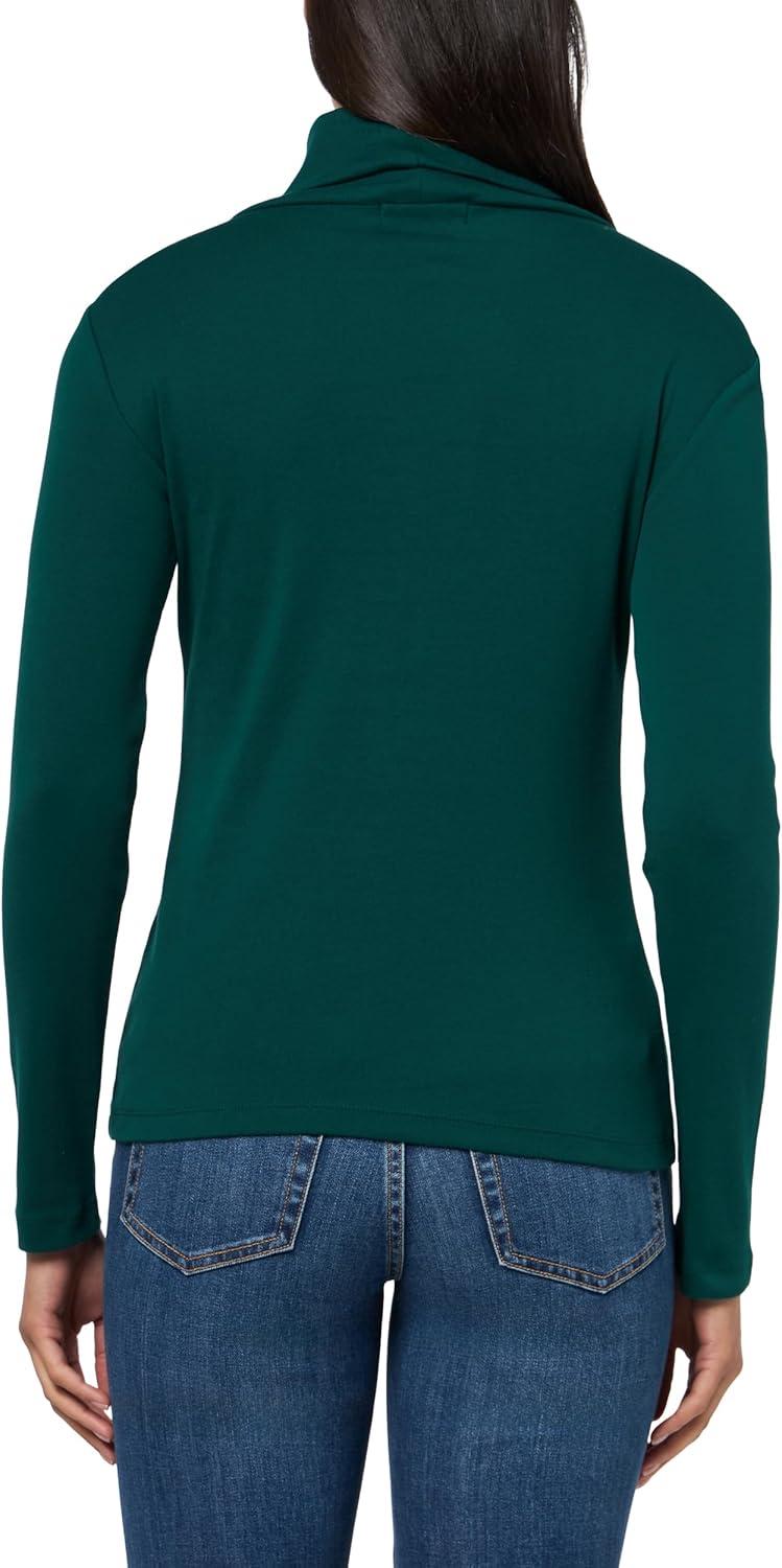 imageNautica Womens Long Sleeve Solid Turtleneck ShirtForest