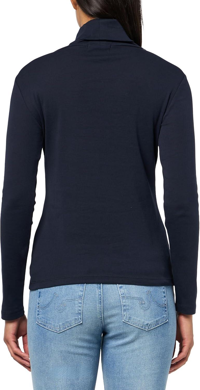 imageNautica Womens Long Sleeve Solid Turtleneck ShirtNight Sky