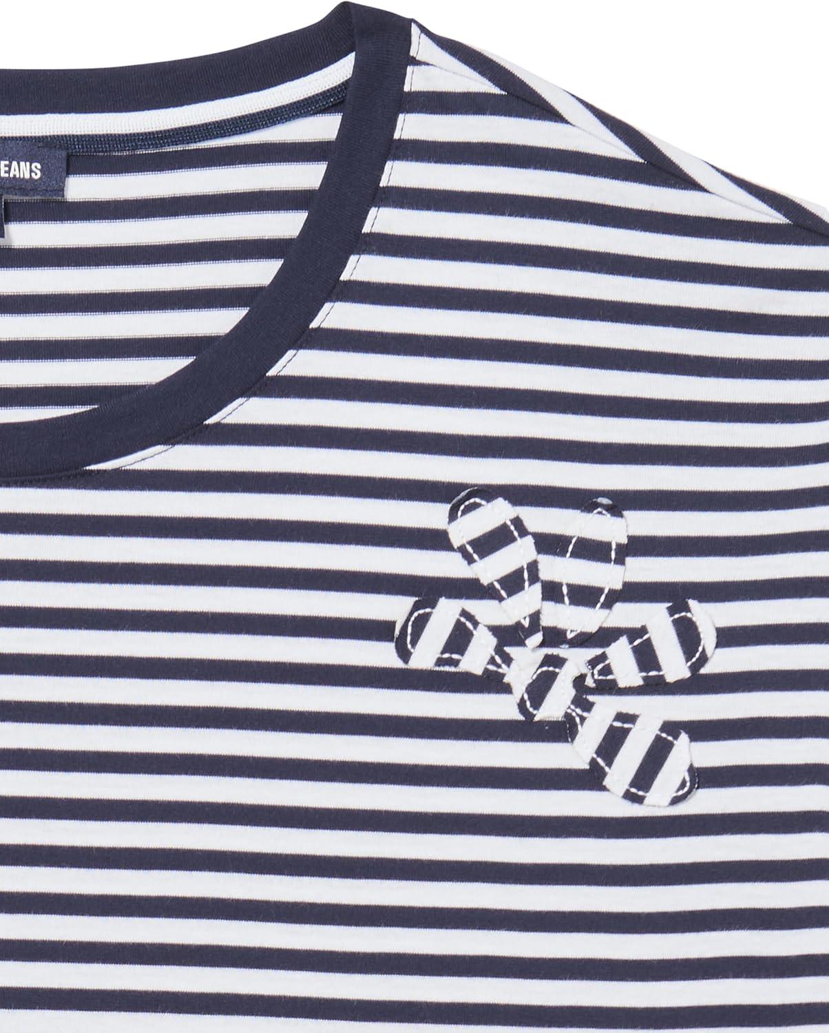 imageNautica Womens Long Sleeve Striped Cotton TopNight SkyBright White