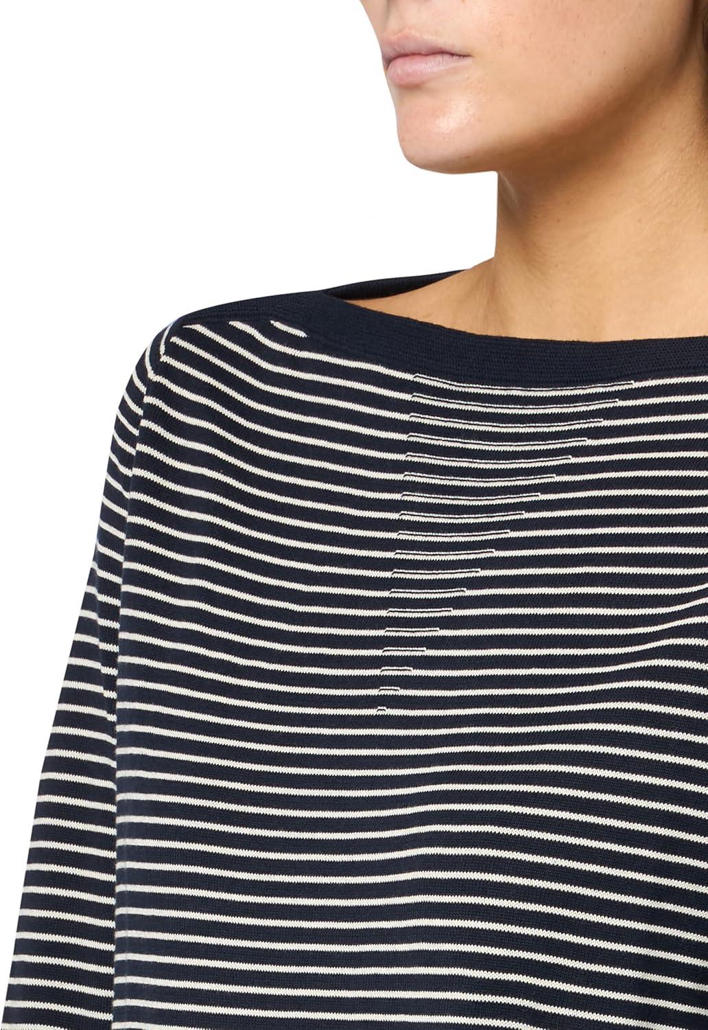 imageNautica Womens Mariner Stripe Pullover Boatneck Long SleeveNight Sky Multi