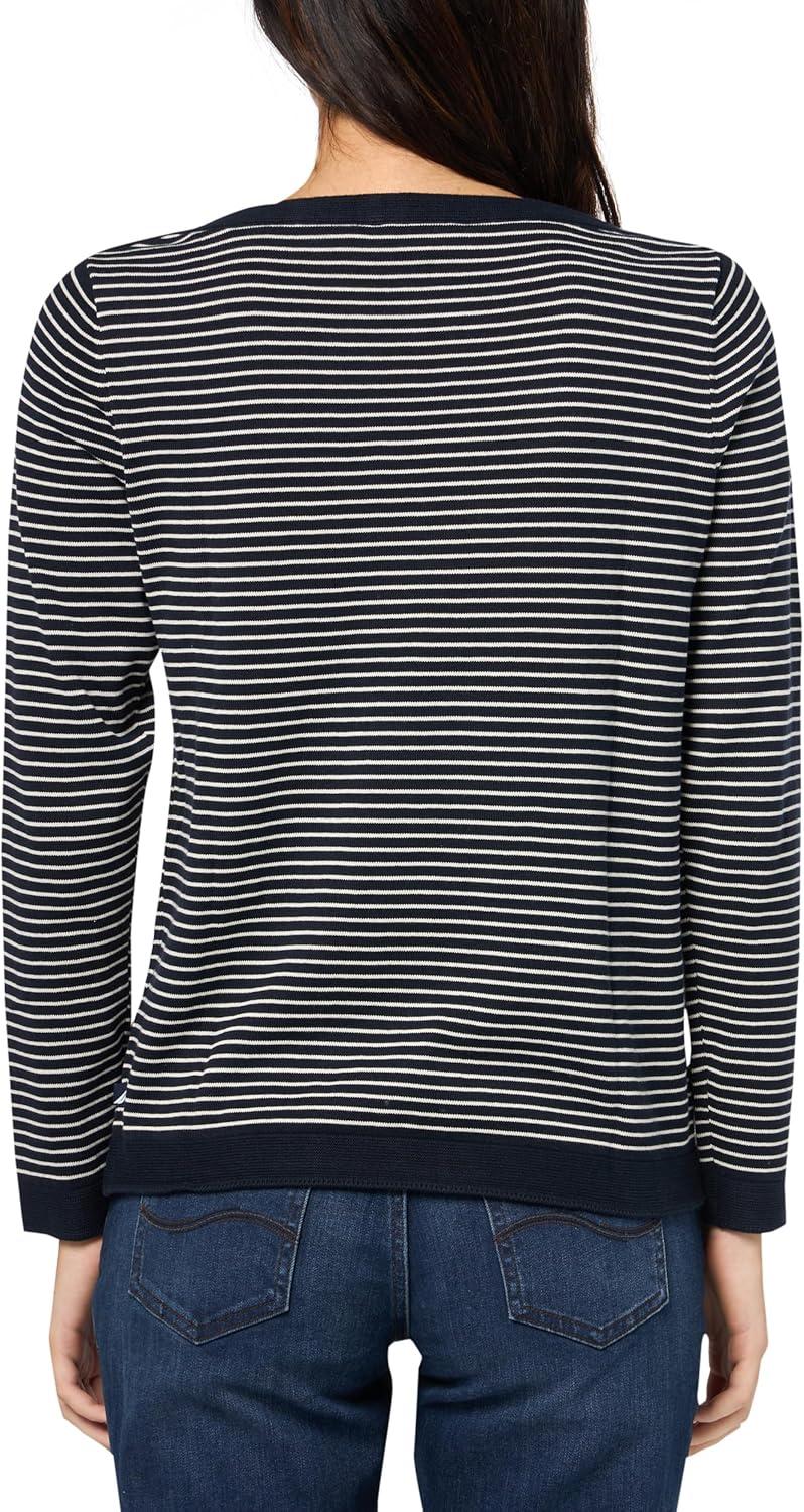 imageNautica Womens Mariner Stripe Pullover Boatneck Long SleeveNight Sky Multi