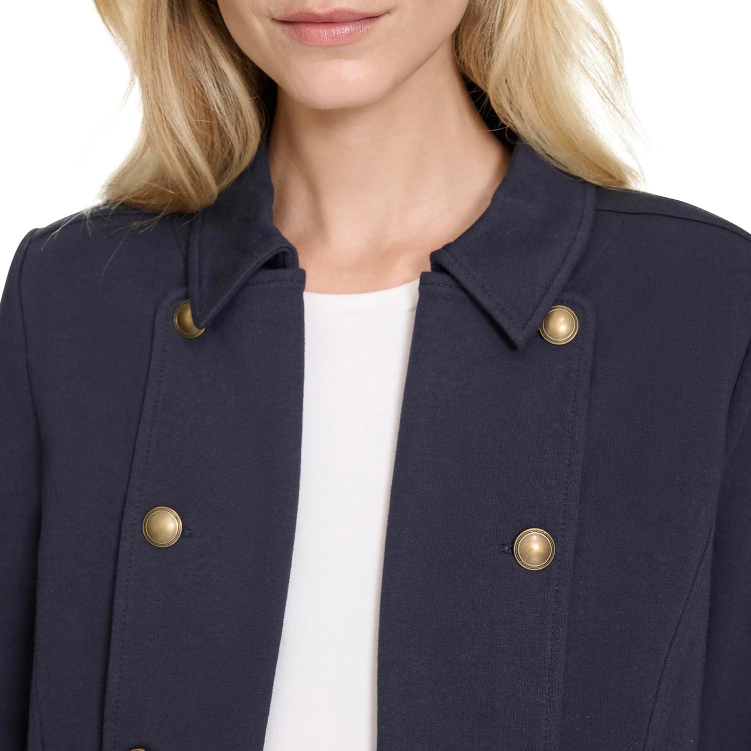 imageNautica Womens Open Front Knit Captains Jacket JacketNight Sky