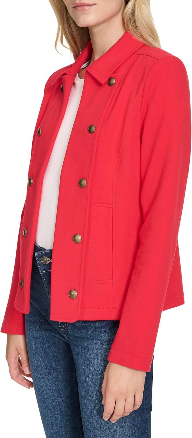 imageNautica Womens Open Front Knit Captains Jacket JacketRegatta Red
