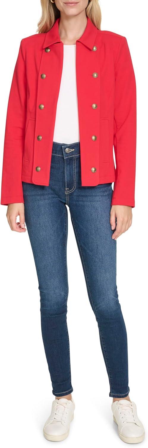 imageNautica Womens Open Front Knit Captains Jacket JacketRegatta Red