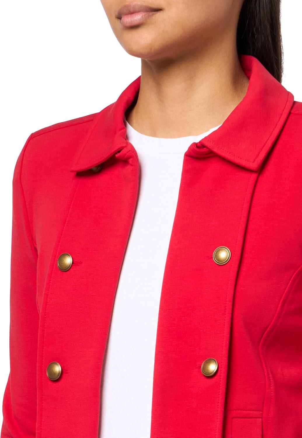 imageNautica Womens Open Front Knit Captains Jacket JacketScarlet