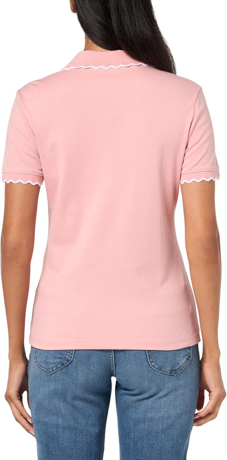 imageNautica Womens Polo Scalloped Short Sleeve Scalloped PoloBridal Rose