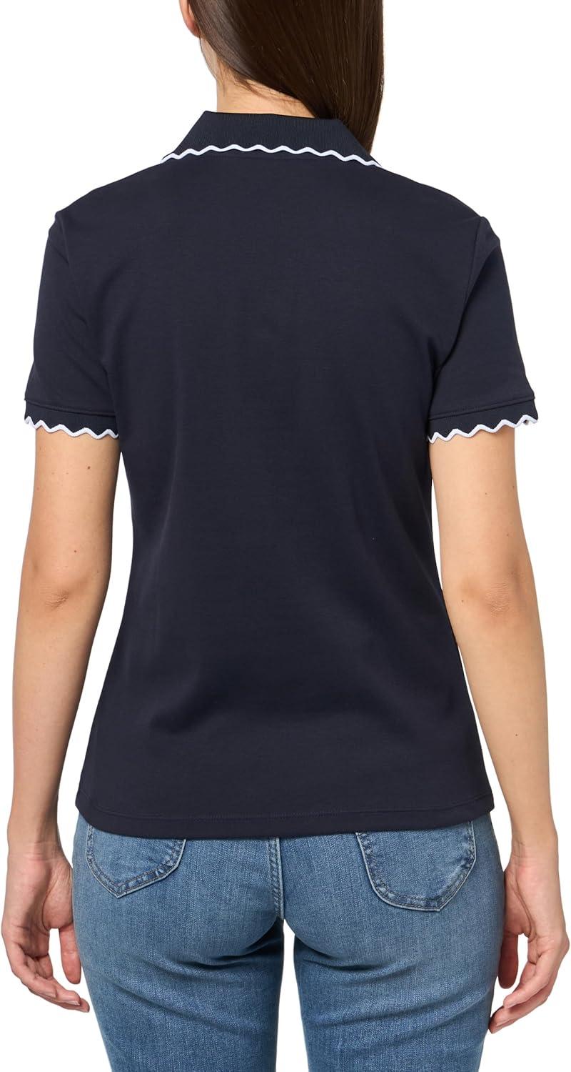 imageNautica Womens Polo Scalloped Short Sleeve Scalloped PoloNight Sky
