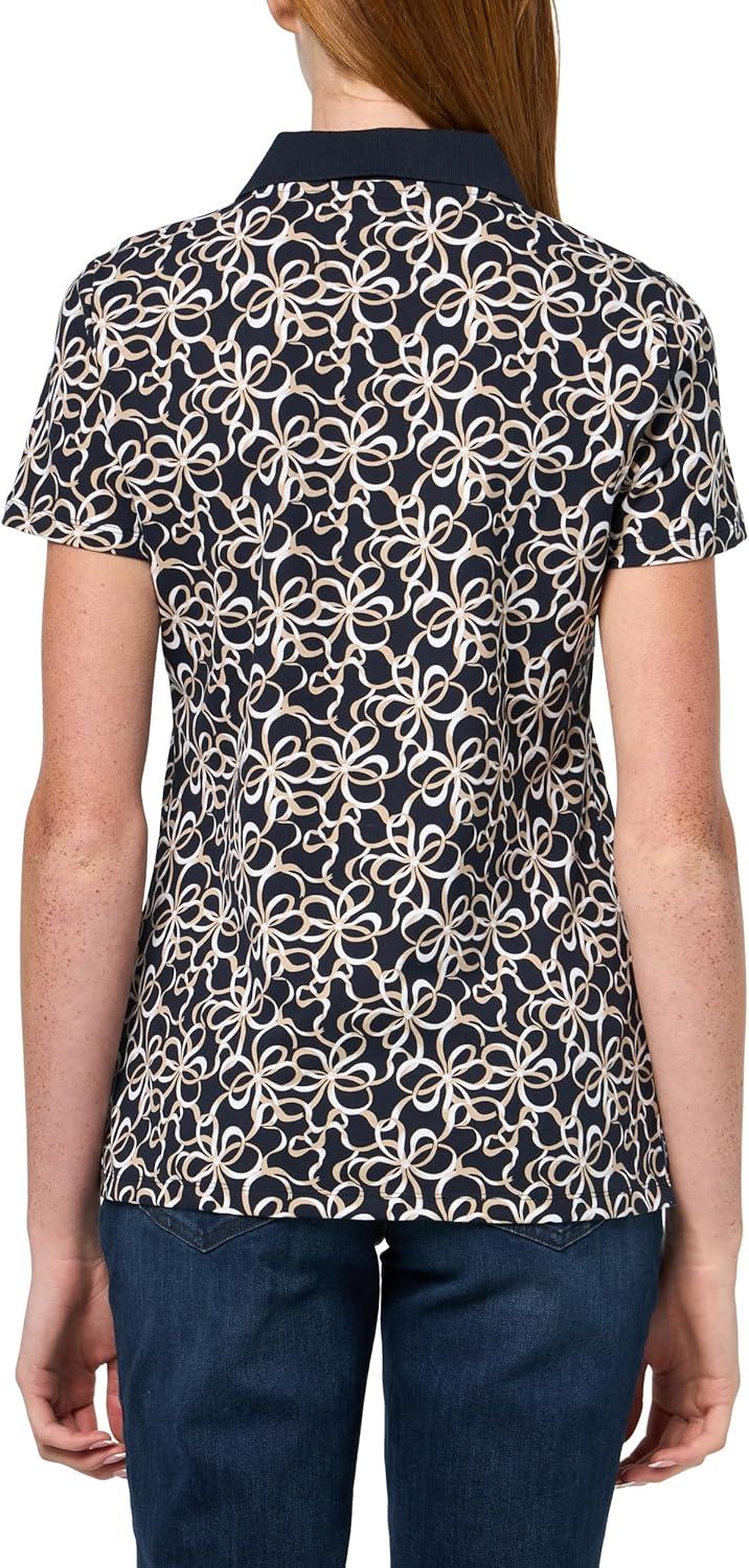 imageNautica Womens Polo Short Sleeve Button Placket PoloNight Sky Multi