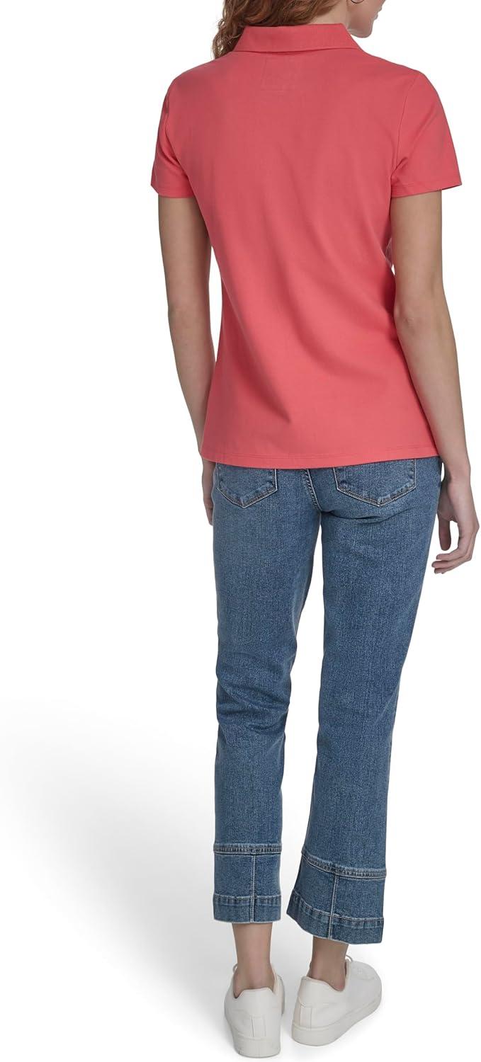 imageNautica Womens Polo Short Sleeve Button Placket PoloPeony