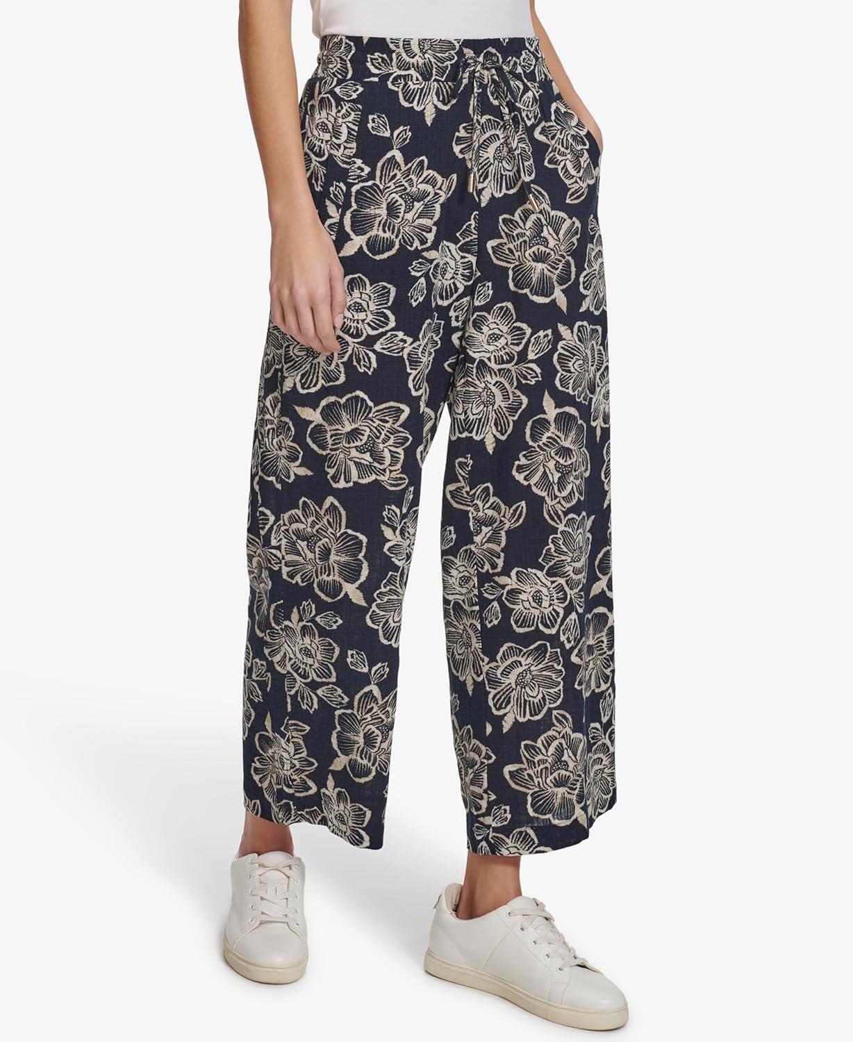 imageNautica Womens Pull on Pant Floral Print Pullon PantsNight Sky Multi