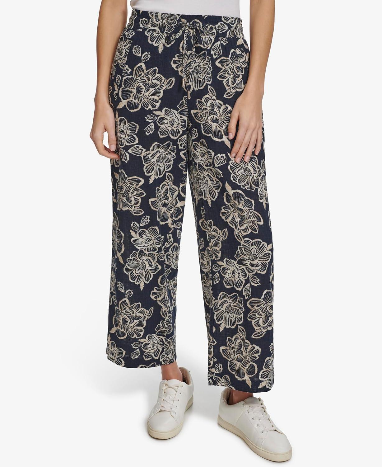 imageNautica Womens Pull on Pant Floral Print Pullon PantsNight Sky Multi