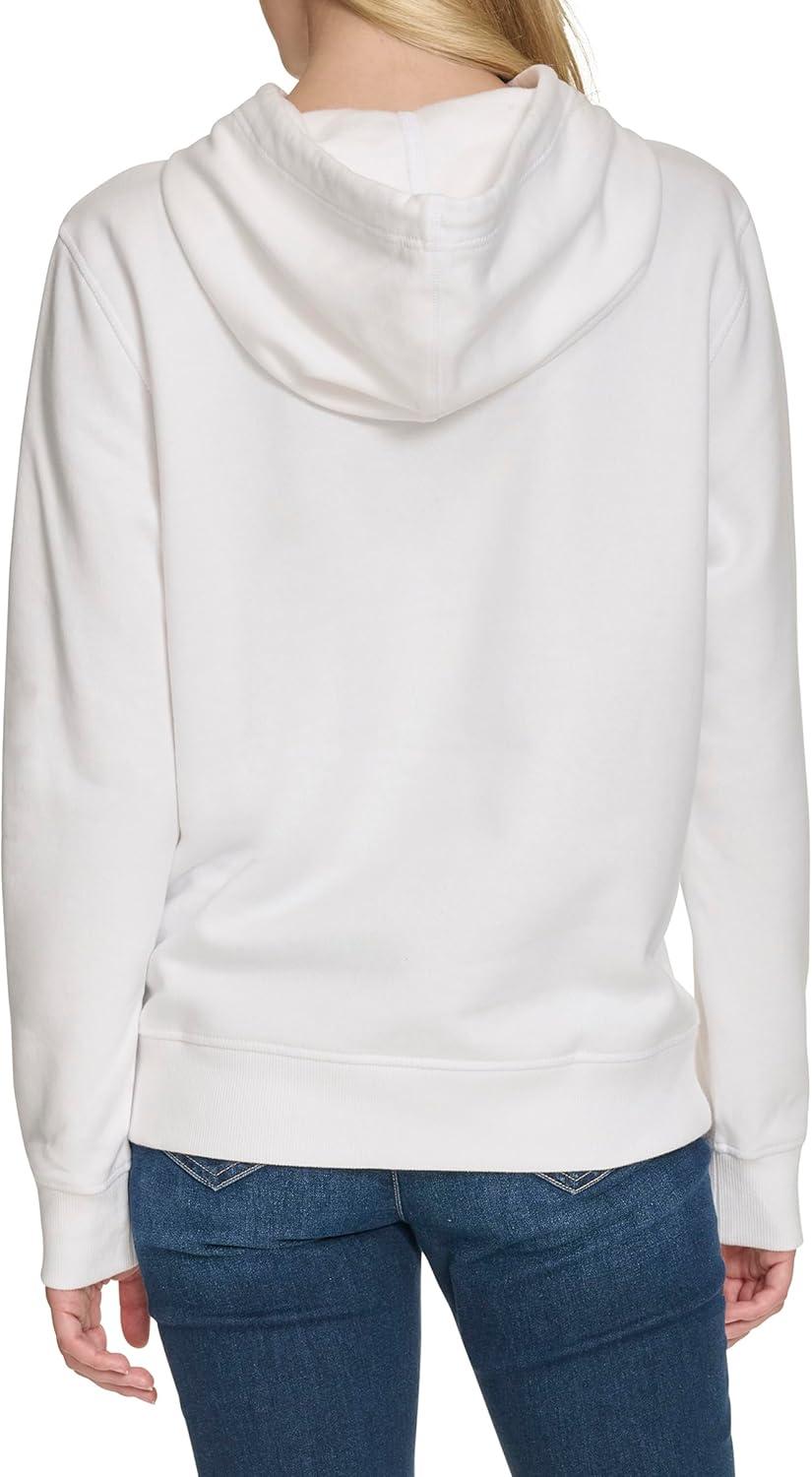 imageNautica Womens Pullover Logo Hoodie SweatshirtBright White