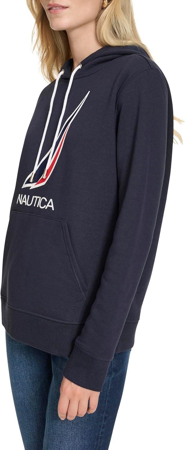 imageNautica Womens Pullover Logo Hoodie SweatshirtNight Sky