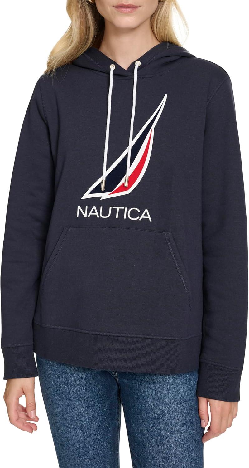 imageNautica Womens Pullover Logo Hoodie SweatshirtNight Sky