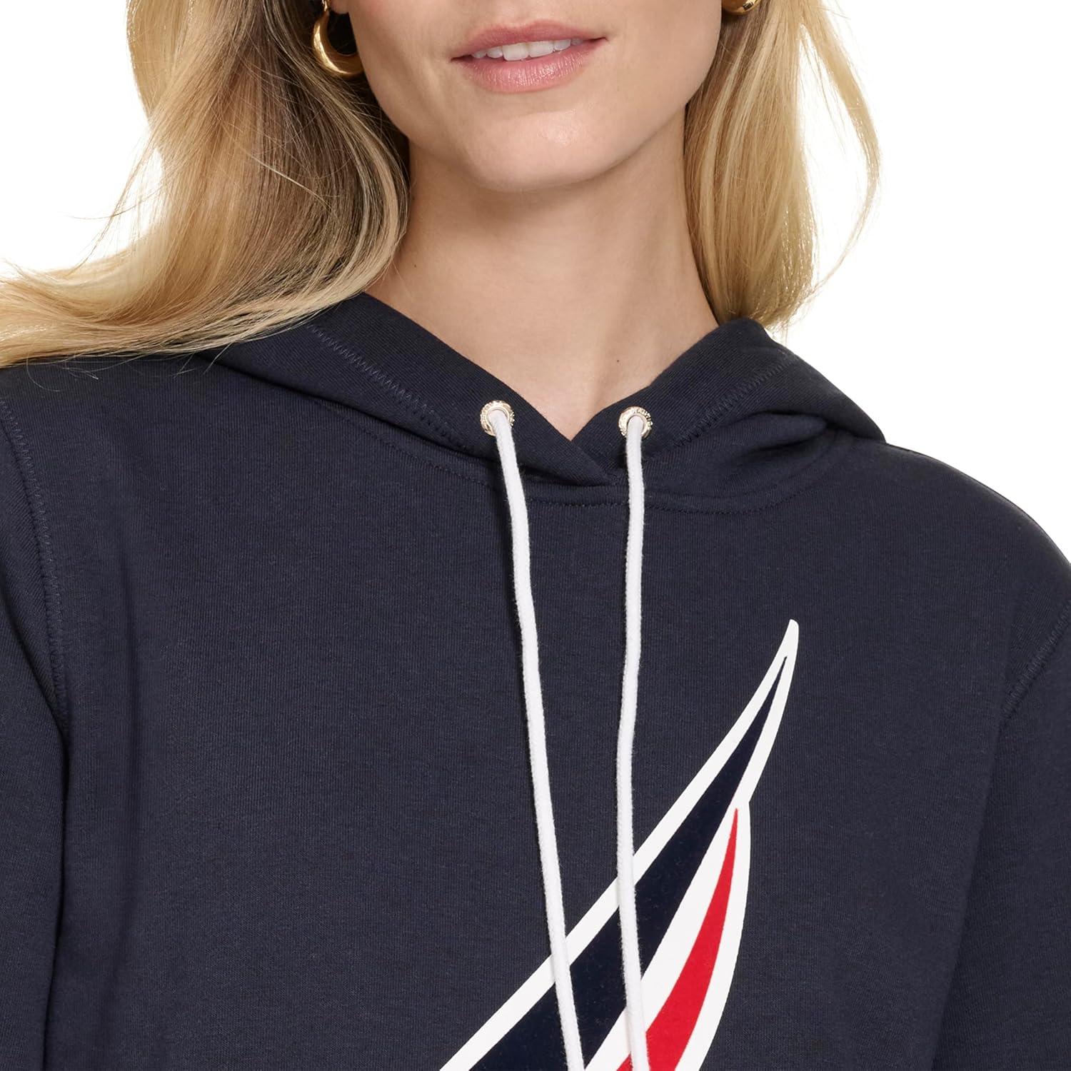 imageNautica Womens Pullover Logo Hoodie SweatshirtNight Sky