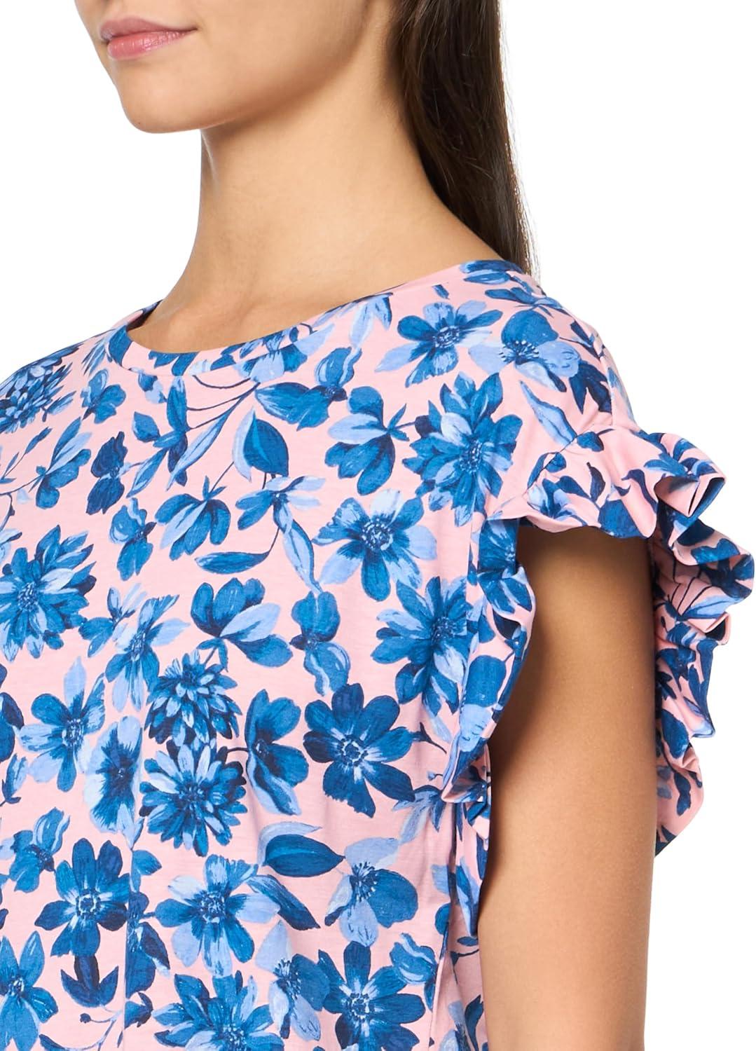 imageNautica Womens Short Sleeve Cotton Solid TopBridal Rose Multi