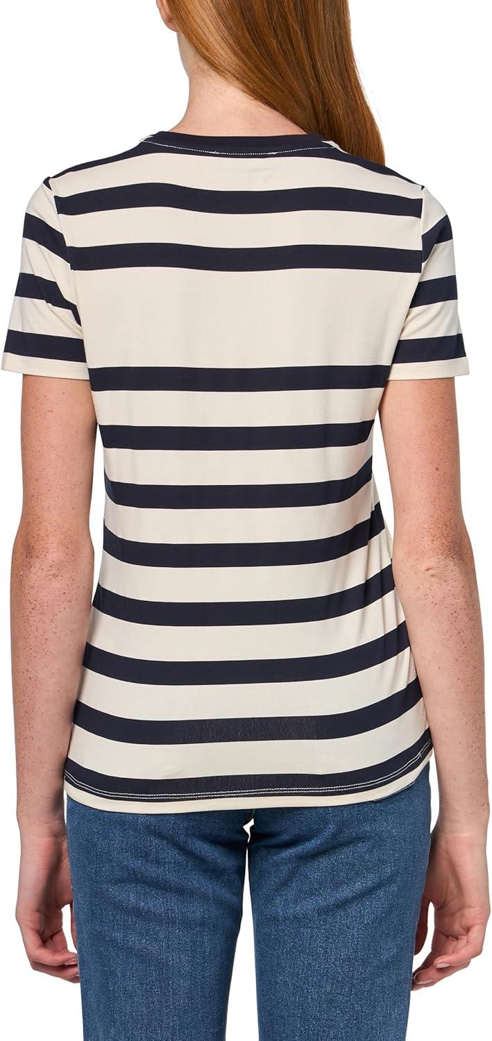 imageNautica Womens Short Sleeve Logo Graphic TShirtWhite SwanNight Sky