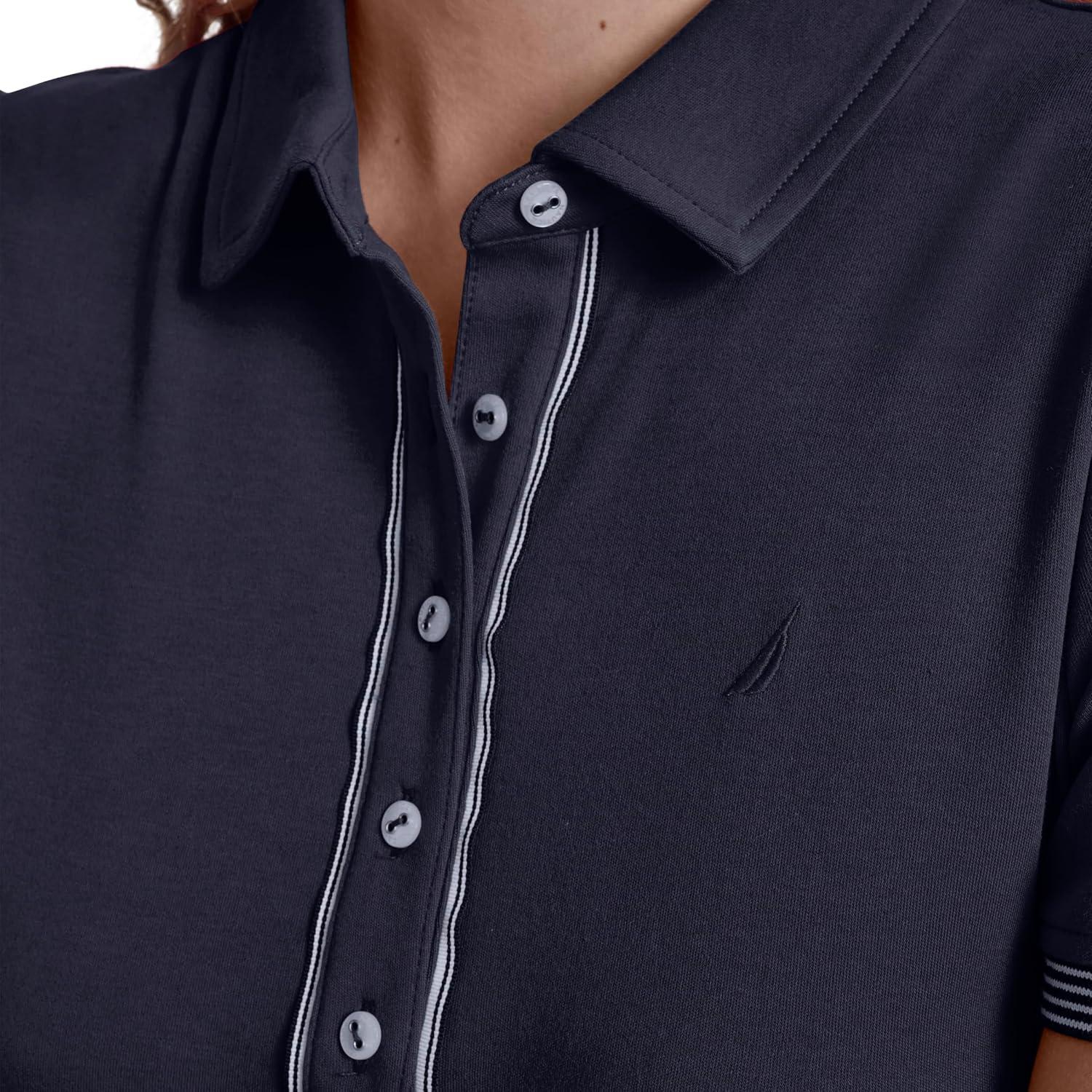 imageNautica Womens Short Sleeve Polo Collared Knit DressNight Sky