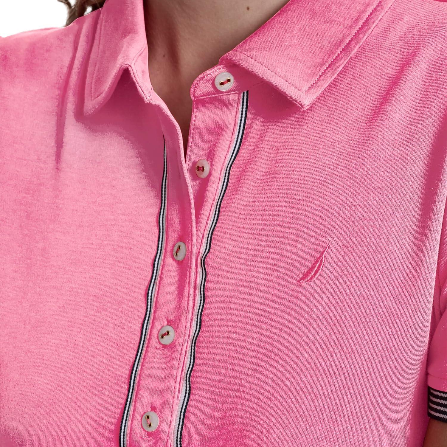 imageNautica Womens Short Sleeve Polo Collared Knit DressPeony